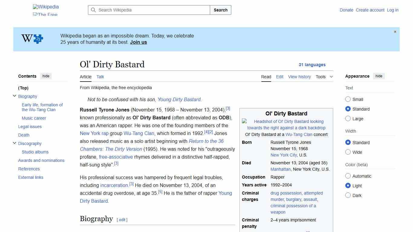 Ol' Dirty Bastard - Wikipedia