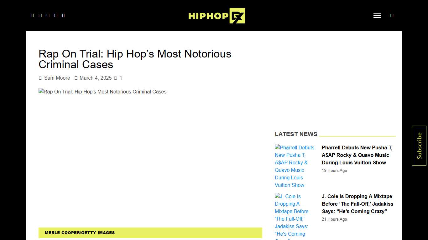 Rap On Trial: Hip Hop's Most Notorious Criminal Cases - HipHopDX