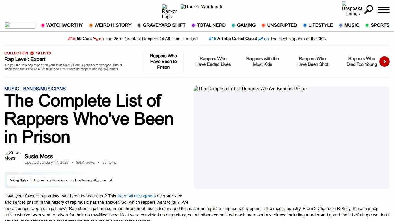 Rappers in Jail | Complete List of Rappers in Prison